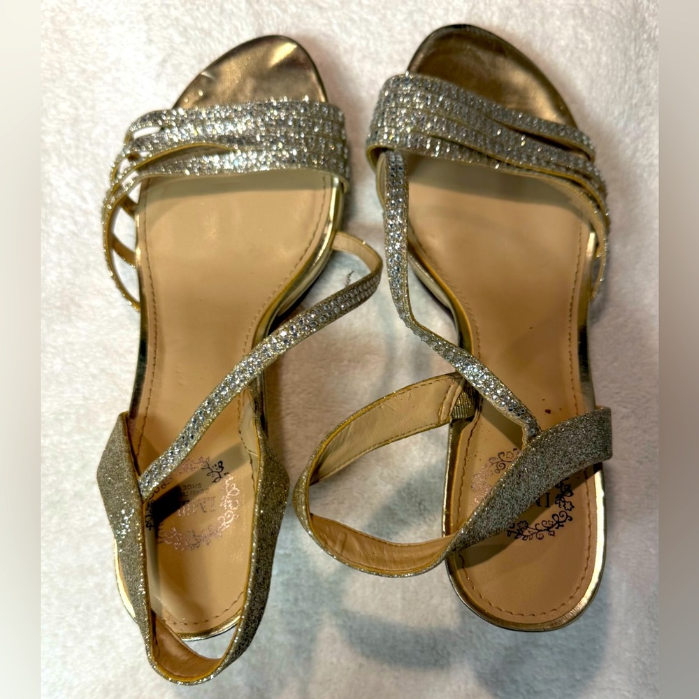 I. Miller Elegant Gold and Silver Strappy Sandals | Sz 6M